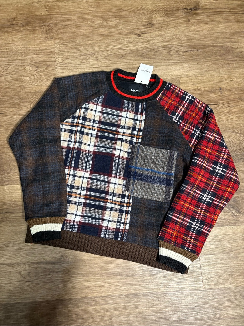 NWT Desigual Tartan Wool Sweatshirt